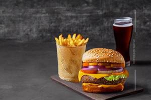 Veg Burger Fries Coke