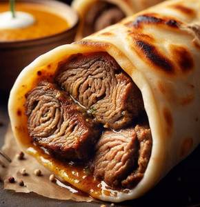 Mutton With Double Egg Roll