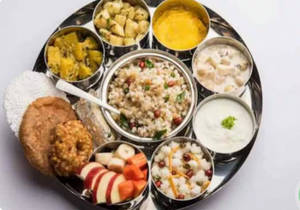 Navratri Vrat Gold Thali