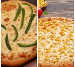 Capsicum Pizza And Sweet Corn Pizza.