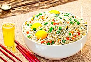 Schezwan egg fried rice