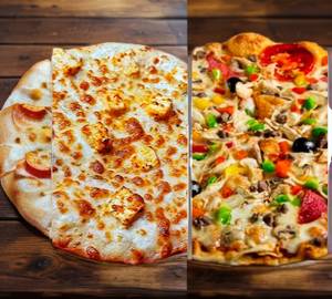 Cheese Paneer Pizza And Garden Delight Pizza.