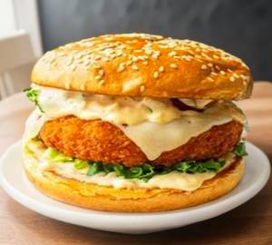 Cheesy paneer burger