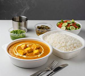 Paneer Rice Combo | Served With - Paneer Butter Masala, Rice, Pickle & Salad.