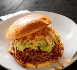 Barbeque pull chicken burger