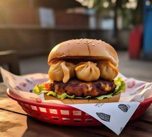 Chicken momos burger