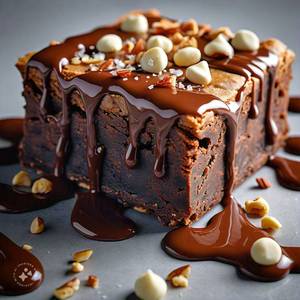 Walnut Brownie With Hazelnut(Nutella) Spread 1pc