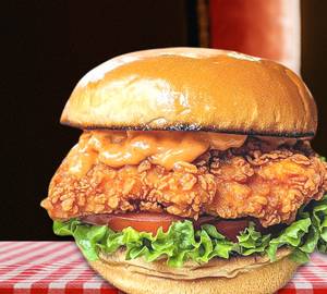 Chicken zinggy peri peri burger