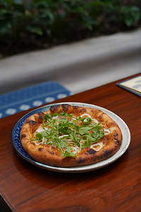 Spicy Walnut Pesto, Prawns, Calamari Pizza