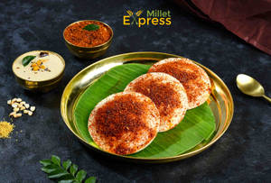 Millet Guntur Ghee Karam Idli (3 Pc)