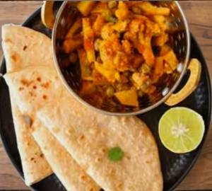 Dry aloo with 4 paratha