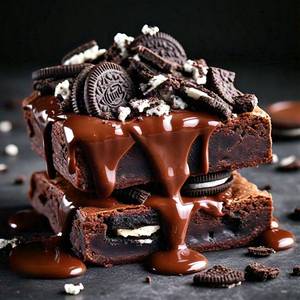 Double Hot Walnut Brownie With Belgian chocolate and Oreo