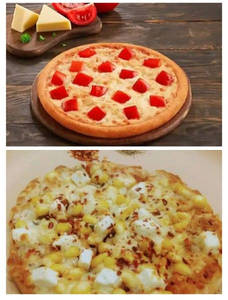 Corn Pizza (medium 6 Slice) + Tomato Paneer Pizza (medium 6 Slice)