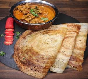 Small Dosa + chicken curry [3 pieces]