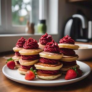 Red Velvet White Chocolate Pancakes