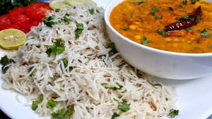 Jeera Rice With Dal Tadka