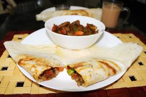 Mushroom masala dosa