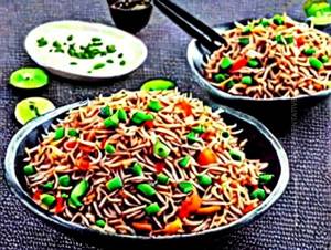 Veg Mushroom Schezwan Fried Rice