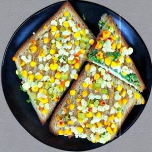 Corn Cheese Veg Toast