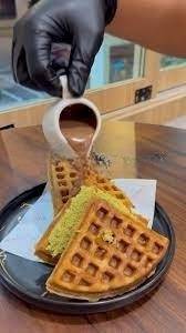 Kunafa Pista Waffle Sandwich