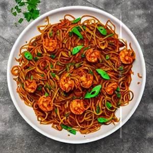 Prawns Manchurian Noodles