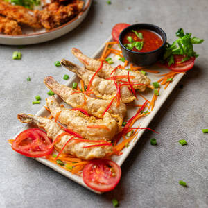 Golden Fried Prawns
