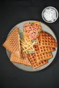 Belgium Waffle Sandwich Brunch
