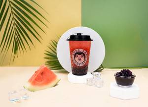 Watermelon & Berry Boba Tea [Medium]