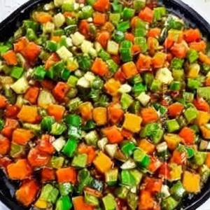 Diced Veg in Schezwan Sauce