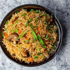 Mushroom Manchurian Fried Rice