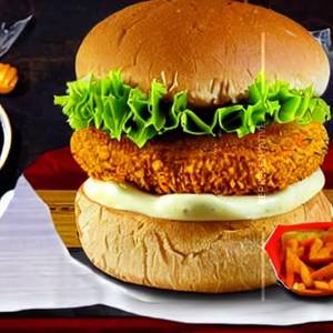 Hot Schezwan Spicy Paneer Burger