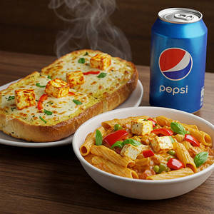 Any Pasta + Smokey Paneer Gb + Pepsi
