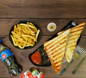Veg Club  Sandwich + Fries With Soft Drinks (250Ml)