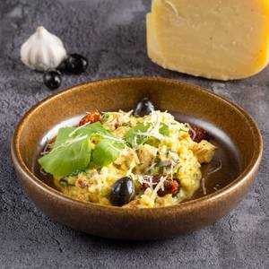 Risotto with Chicken, Spinach & Green Peas