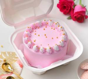Eggless Vanilla Pink Mini Cake [250 grams]