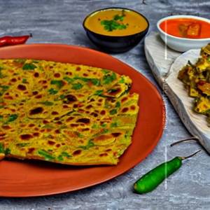 Jamaican Matar Paneer Paratha