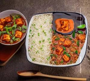 Paneer fried rice manchurian