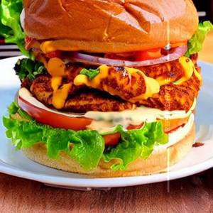 Spicy Hariyali Grilled Chicken Burger