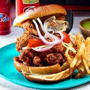 Fried Chicken Sausage   Sandwich