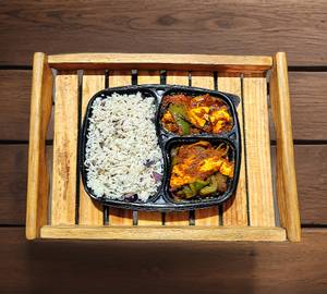 Jeera rice with paneer capsicum Masala