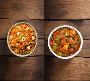 Chilli Paneer Gravy(full) + Veg Fried Rice (full) + 750ml Coke