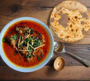 butter roti with mutton curry