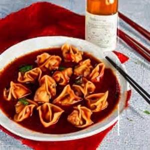 Poached Chicken Wontons in Chilli Oil