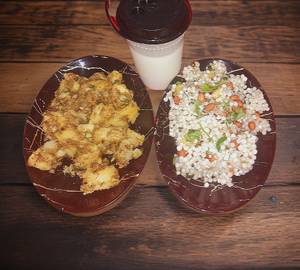 Sabudana Khichdi + Falhar Aloo +Curd 