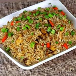 Mushroom gobi fried rice