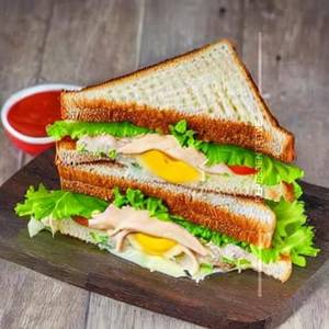 Egg chicken club mayo sandwich