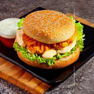 Cheese burst chicken burger