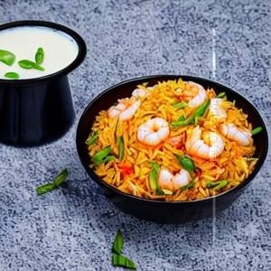 Prawns schezuan rice