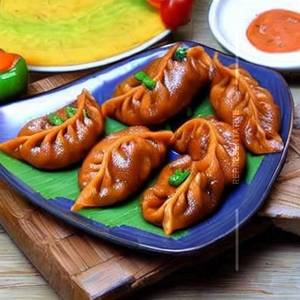 Veg schezwan  fried  momos