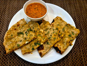 Egg Stuffed Paratha With Gravy